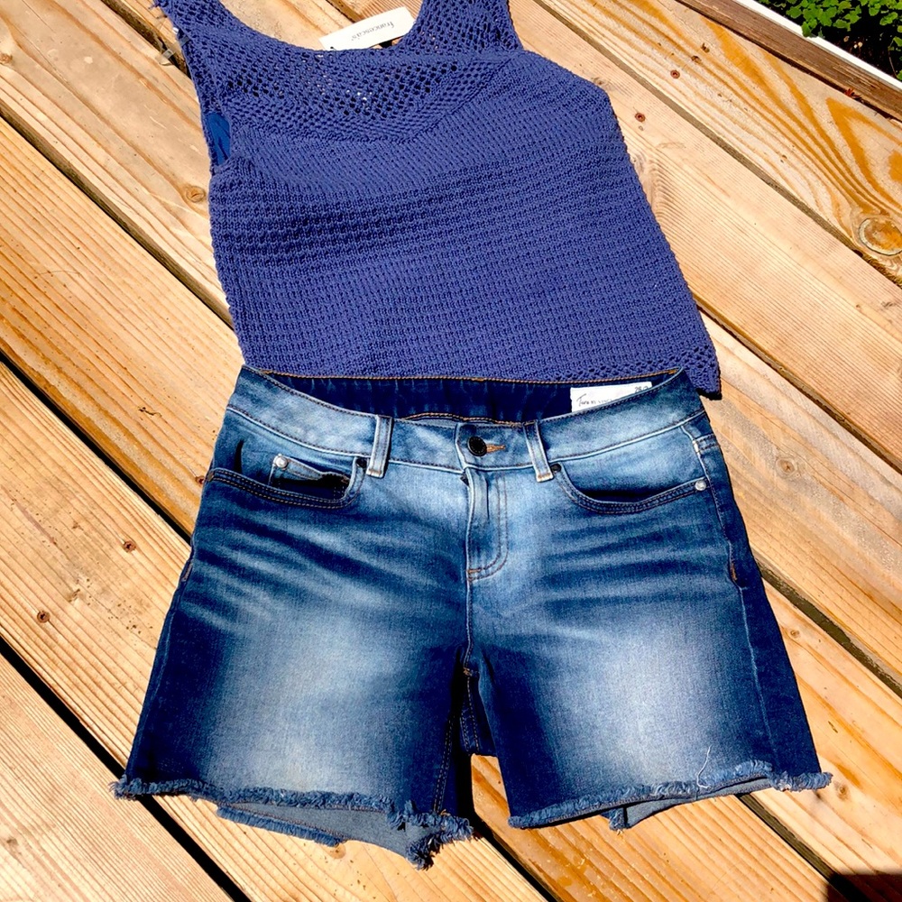Light washed denim shorts